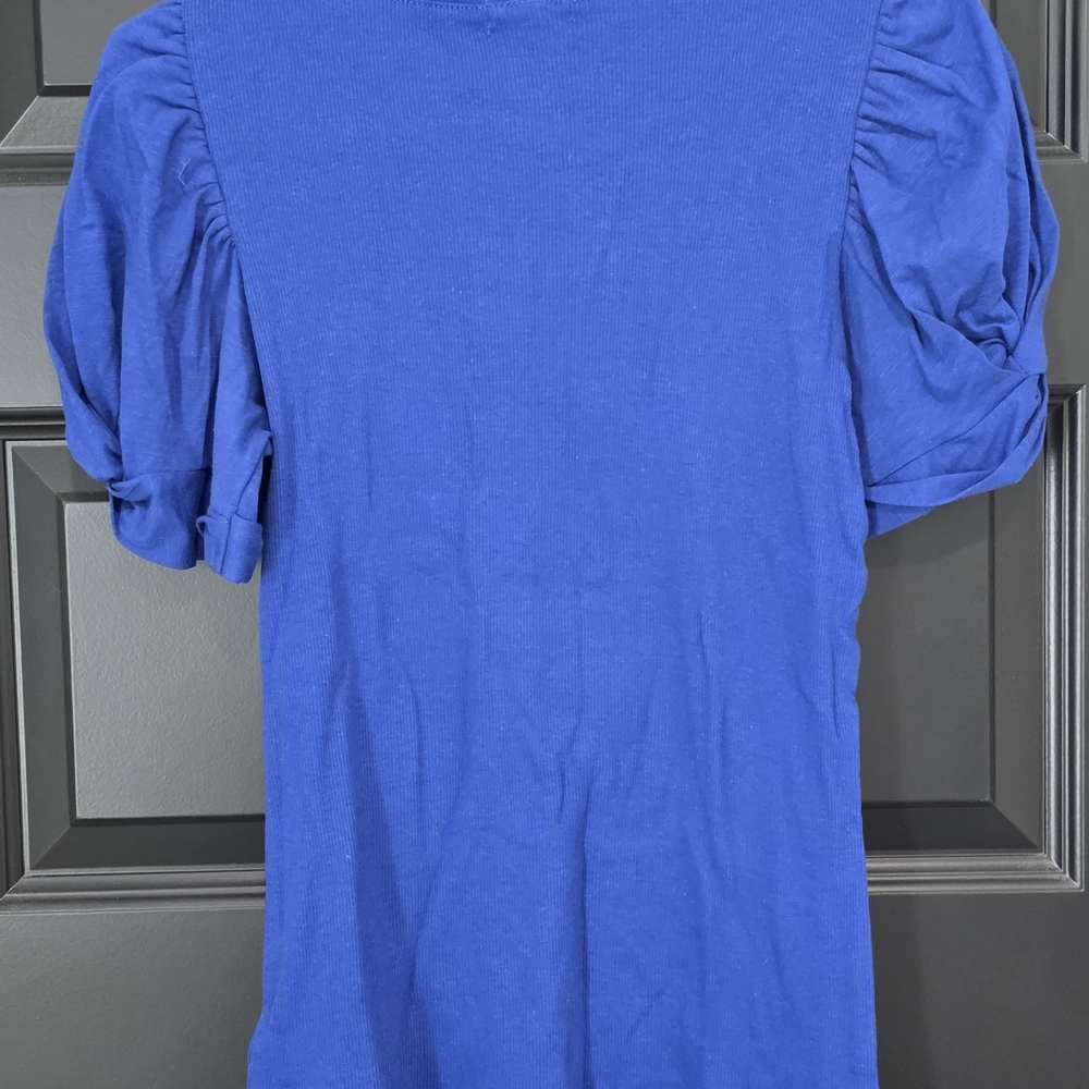 Vince Camuto Cobalt Puff Sleeve Knit Tee - Picture 5 of 5